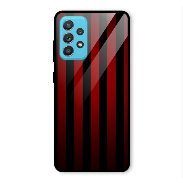 Red Black Stripes Glass Back Case for Galaxy A52