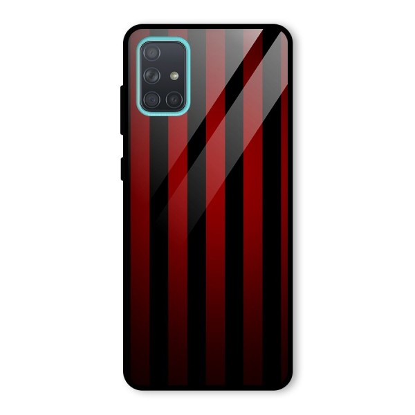 Red Black Stripes Glass Back Case for Galaxy A71