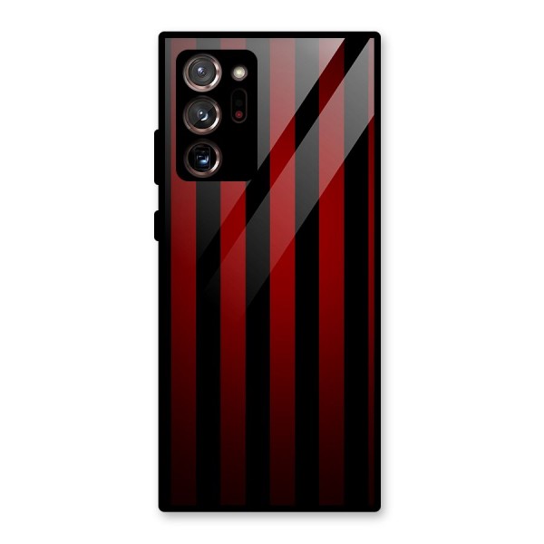 Red Black Stripes Glass Back Case for Galaxy Note 20 Ultra