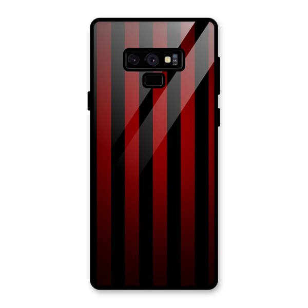 Red Black Stripes Glass Back Case for Galaxy Note 9