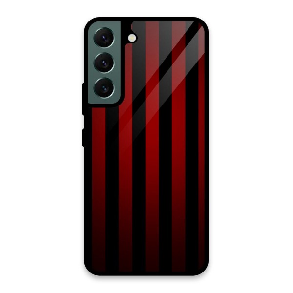 Red Black Stripes Glass Back Case for Galaxy S22 5G