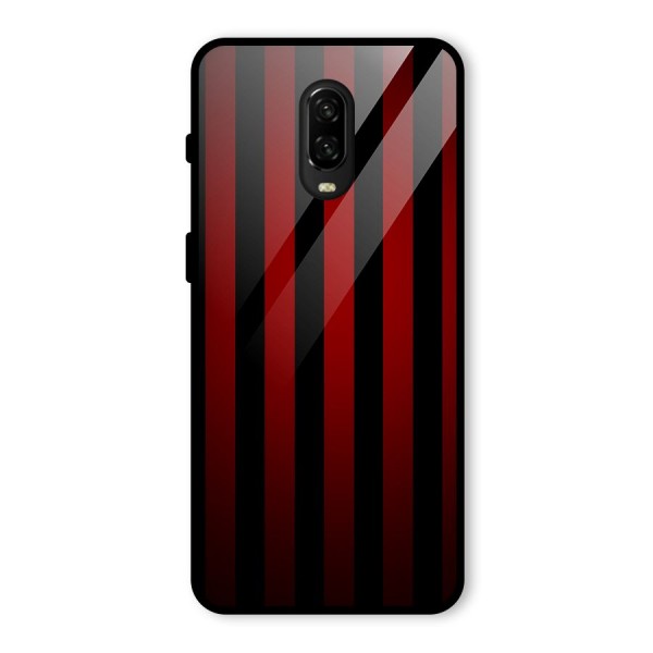 Red Black Stripes Glass Back Case for OnePlus 6T