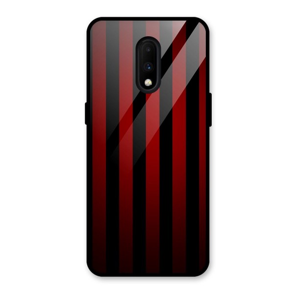 Red Black Stripes Glass Back Case for OnePlus 7