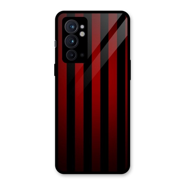 Red Black Stripes Glass Back Case for OnePlus 9RT 5G