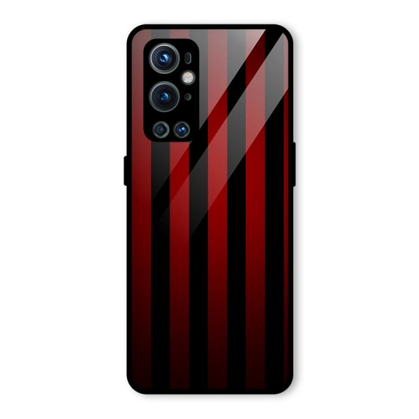 Red Black Stripes Glass Back Case for OnePlus 9 Pro