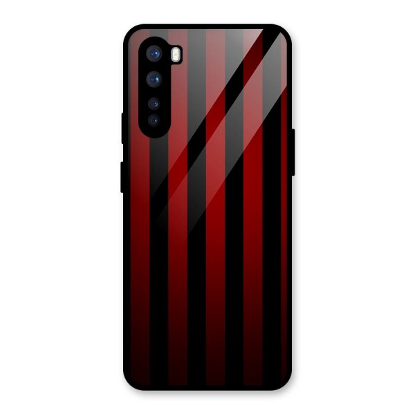 Red Black Stripes Glass Back Case for OnePlus Nord