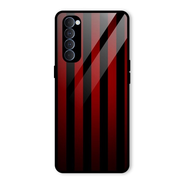 Red Black Stripes Glass Back Case for Oppo Reno4 Pro