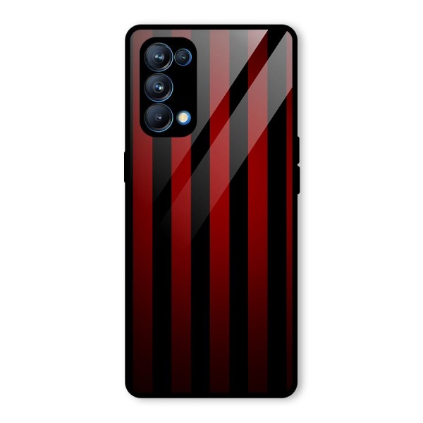 Red Black Stripes Glass Back Case for Oppo Reno5 Pro 5G
