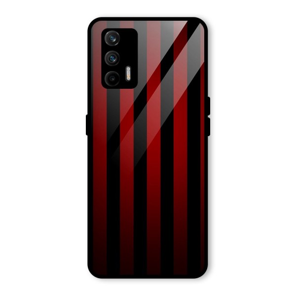 Red Black Stripes Glass Back Case for Realme X7 Max