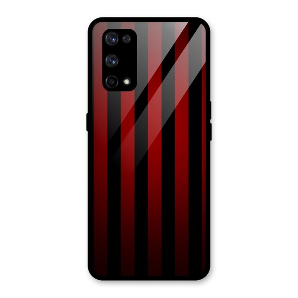 Red Black Stripes Glass Back Case for Realme X7 Pro