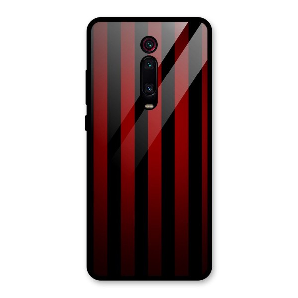 Red Black Stripes Glass Back Case for Redmi K20 Pro