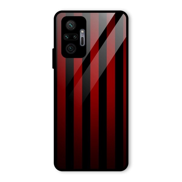 Red Black Stripes Glass Back Case for Redmi Note 10 Pro