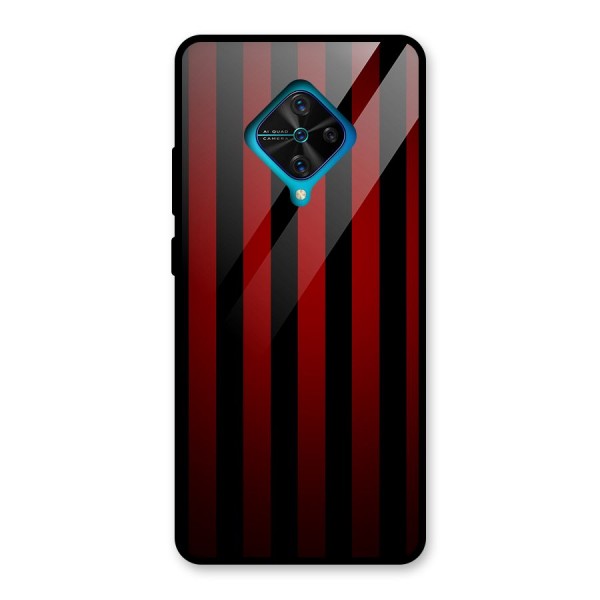 Red Black Stripes Glass Back Case for Vivo S1 Pro