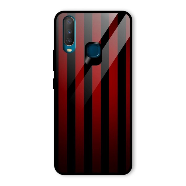 Red Black Stripes Glass Back Case for Vivo U10