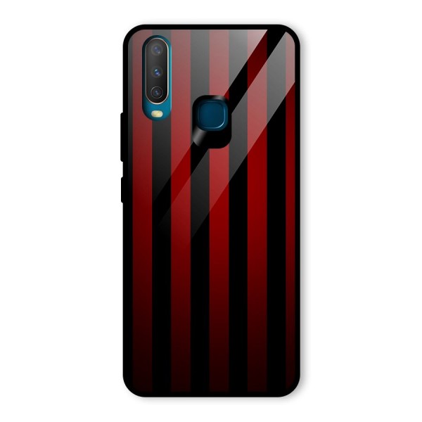 Red Black Stripes Glass Back Case for Vivo U10