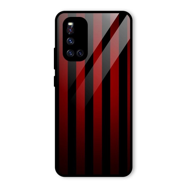 Red Black Stripes Glass Back Case for Vivo V19