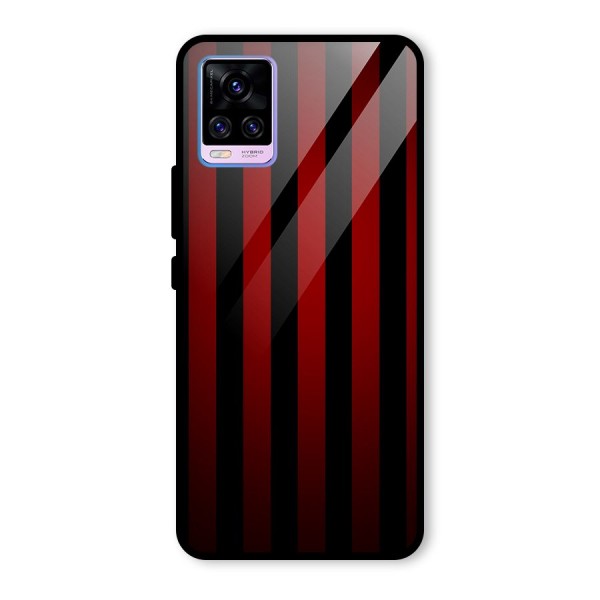 Red Black Stripes Glass Back Case for Vivo V20 Pro