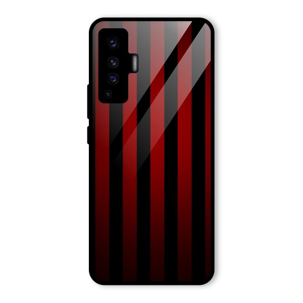 Red Black Stripes Glass Back Case for Vivo X50