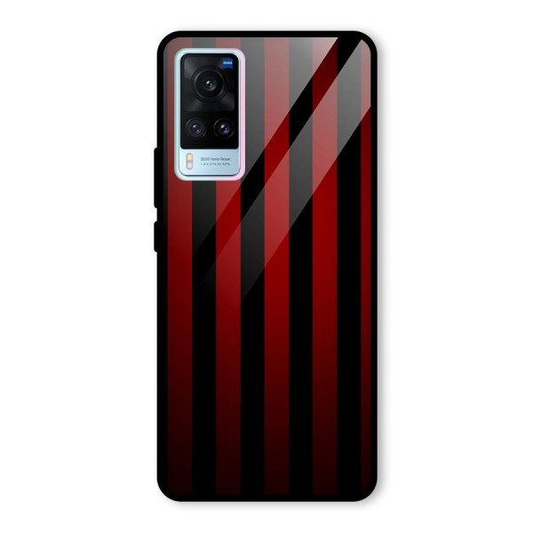Red Black Stripes Glass Back Case for Vivo X60
