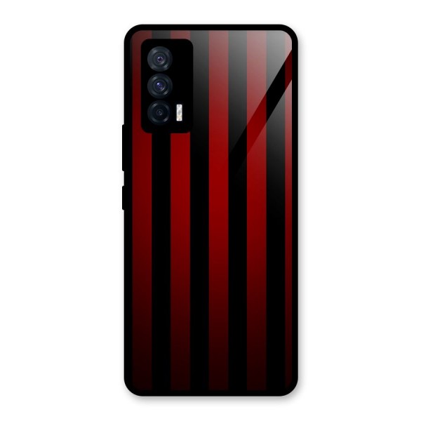 Red Black Stripes Glass Back Case for Vivo iQOO 7 5G