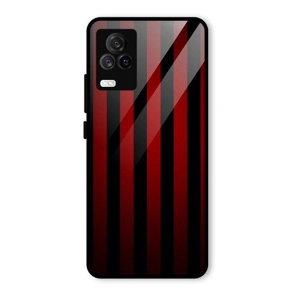 Red Black Stripes Glass Back Case for Vivo iQOO 7 Legend 5G