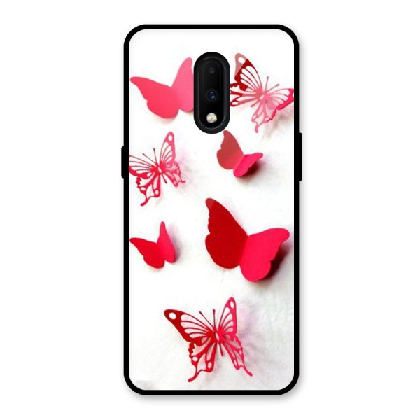 Red Butterflies Glass Back Case for OnePlus 7