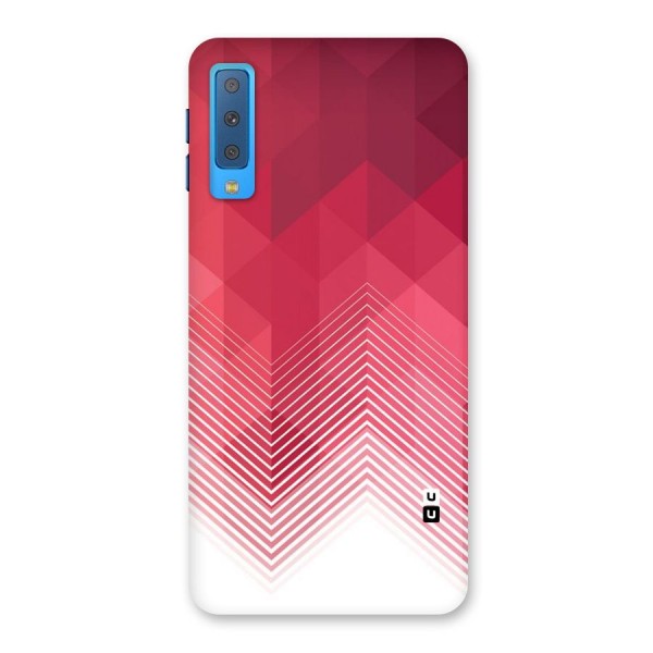 Red Chevron Abstract Back Case for Galaxy A7 (2018)