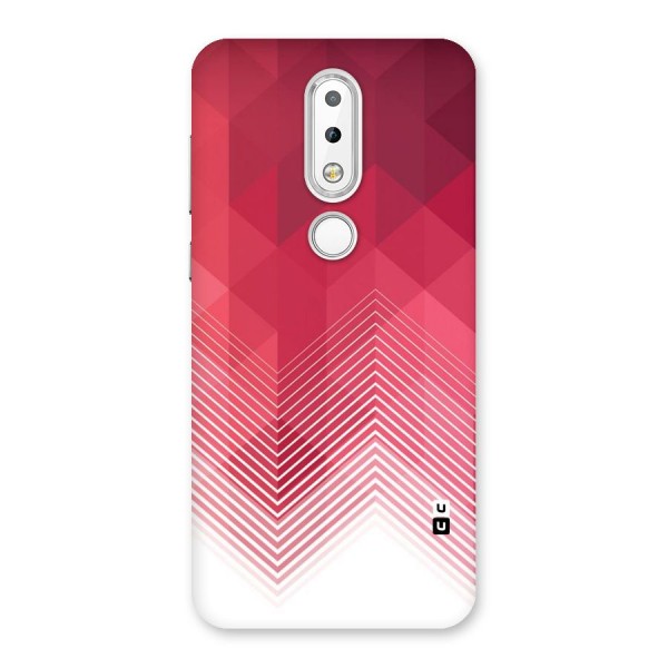 Red Chevron Abstract Back Case for Nokia 6.1 Plus