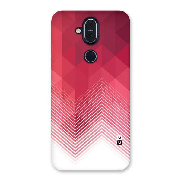Red Chevron Abstract Back Case for Nokia 8.1
