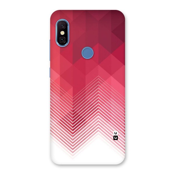 Red Chevron Abstract Back Case for Redmi Note 6 Pro
