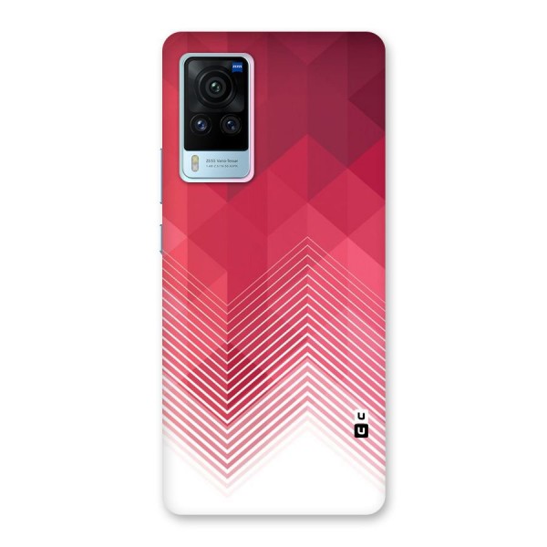 Red Chevron Abstract Back Case for Vivo X60 Pro