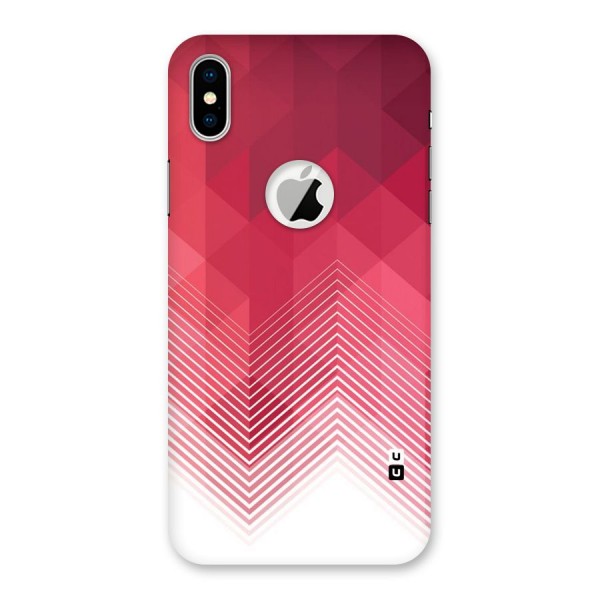 Red Chevron Abstract Back Case for iPhone XS Logo Cut