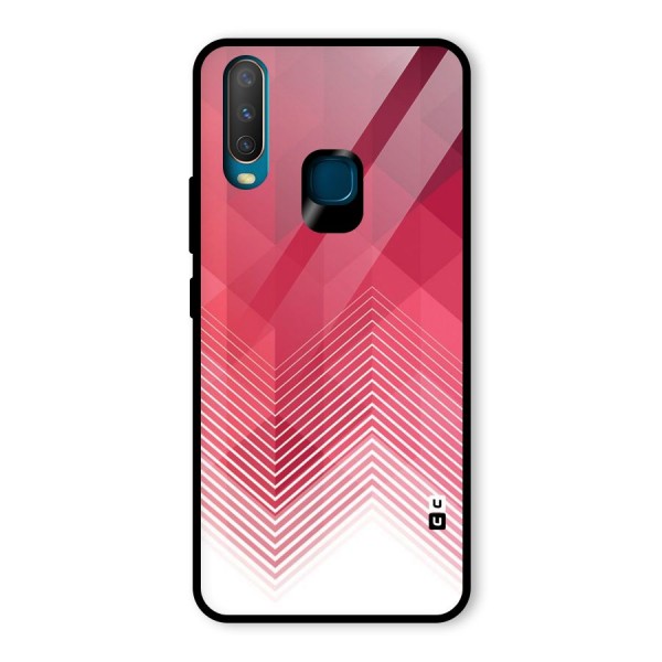Red Chevron Abstract Glass Back Case for Vivo Y12