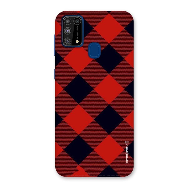 Red Diagonal Check Back Case for Galaxy M31