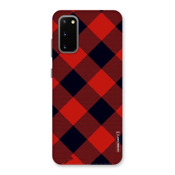 Red Diagonal Check Back Case for Galaxy S20