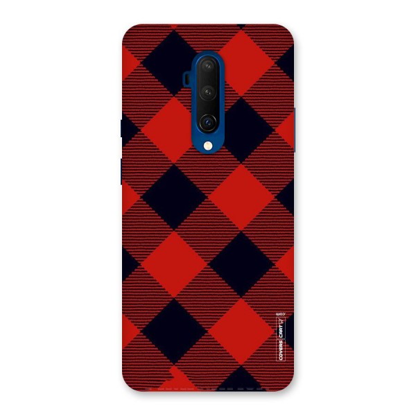 Red Diagonal Check Back Case for OnePlus 7T Pro