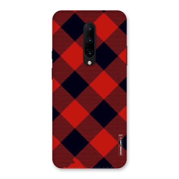 Red Diagonal Check Back Case for OnePlus 7 Pro