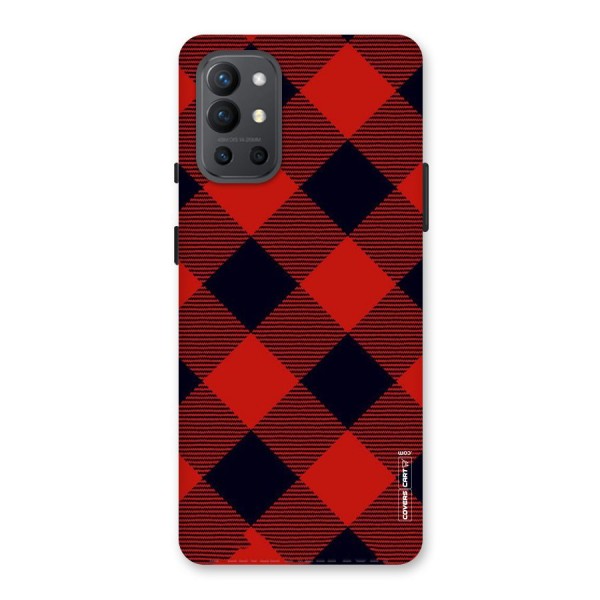 Red Diagonal Check Back Case for OnePlus 9R