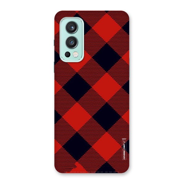 Red Diagonal Check Back Case for OnePlus Nord 2 5G