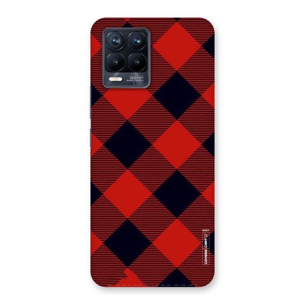 Red Diagonal Check Back Case for Realme 8 Pro