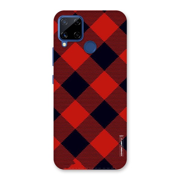 Red Diagonal Check Back Case for Realme Narzo 30A