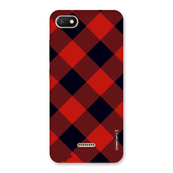 Red Diagonal Check Back Case for Redmi 6A