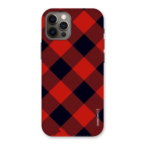 Red Diagonal Check Back Case for iPhone 12 Pro