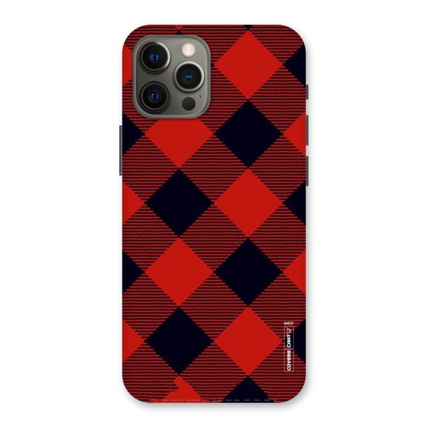 Red Diagonal Check Back Case for iPhone 12 Pro Max