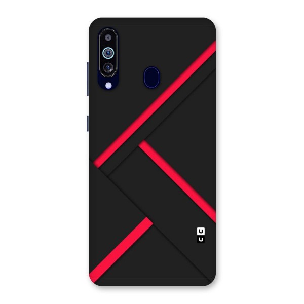 Red Disort Stripes Back Case for Galaxy M40