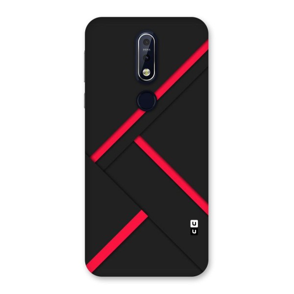 Red Disort Stripes Back Case for Nokia 7.1