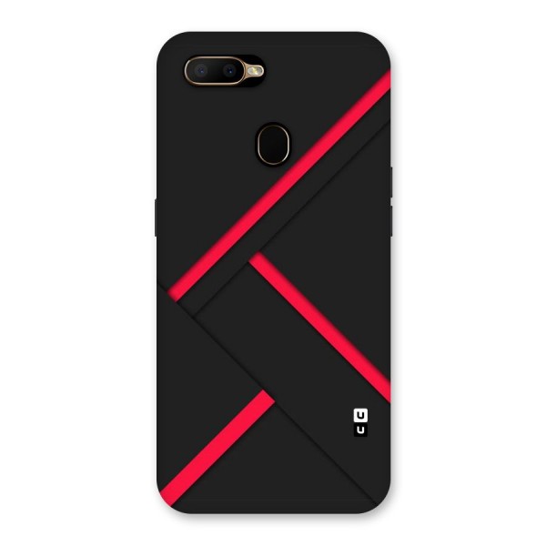 Red Disort Stripes Back Case for Oppo A5s