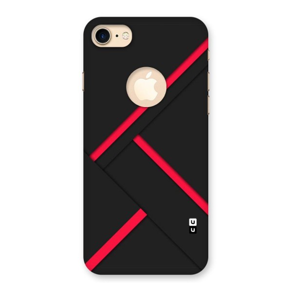 Red Disort Stripes Back Case for iPhone 8 Logo Cut