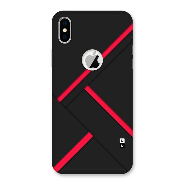 Red Disort Stripes Back Case for iPhone XS Logo Cut