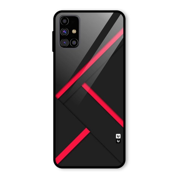 Red Disort Stripes Glass Back Case for Galaxy M31s